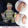 Vollence 18 inch Full Silicone Realistic Baby Doll,Not Vinyl Material Dolls,Real Full Body Silicone Baby Dolls,Reborn Baby Dolls That Look Real, Handmade Lifelike Silicone Baby Doll - Boy