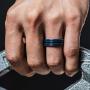 ThunderFit Mens Silicone Rings 7 Rings / 4 Rings / 1 Ring - Brushed Top Beveled Edges Rubber Wedding Bands 6.35mm Wide - 2mm Thick
