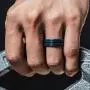 ThunderFit Mens Silicone Rings 7 Rings / 4 Rings / 1 Ring - Brushed Top Beveled Edges Rubber Wedding Bands 6.35mm Wide - 2mm Thick