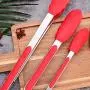 FOOX Kitchen Tongs with Silicone Tips, Tongs Set 3(7/9/ 12 inch) Best BBQ Tongs, Heavy Duty, Non-Stick Stainless Steel Silicone Tongs for Cooking