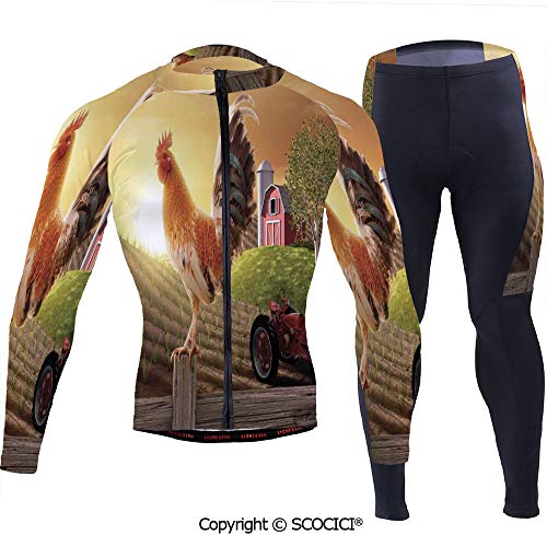 Outdoor Bicycle Rider Bicycle Suit Bicycle Wear,Farm Barn Yard Image Kitchenware