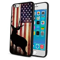 iPhone 6s 6 Case with American Flag Pattern Whimsical Design Bumper Black Soft TPU and PC Protection Anti-Slippery &Fingerprint Case for iPhone 6s 6