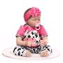 Reborn Baby Doll Outfits Accessories 4 Piece Set for 20"- 22" Newborn Girl Rose Red with Cow Patterns