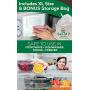Reusable Silicone Stretch Lids - Incl. Exclusive XL size - Set Of 7 Versatile Silicon Covers - Fits Any Container Or Bowl To Keep Food Fresh - For Storing & Reheating- Easy To Clean- Bonus Storage Bag