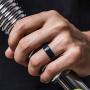 ThunderFit Mens Silicone Rings 7 Rings / 4 Rings / 1 Ring - Brushed Top Beveled Edges Rubber Wedding Bands 6.35mm Wide - 2mm Thick