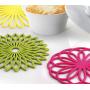 ME.FAN 3 Set Silicone Multi-Use Flower Trivet Mat - Premium Quality Insulated Flexible Durable Non Slip Coasters Hot Pads Yellow