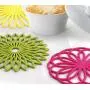 ME.FAN 3 Set Silicone Multi-Use Flower Trivet Mat - Premium Quality Insulated Flexible Durable Non Slip Coasters Hot Pads Yellow