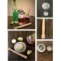 Natural Wood Muddler + Stainless Steel Mason Jar Cocktail Shaker Lid with Silicone Seal | The Perfect Bar Tool Set for your Mojito, Caipirinha, Martini, Margaritas Drinks & More.