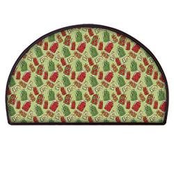 YOLIYANA Kitchen Decor Semicircle Rug,Vintage Style Pattern Glass Jars Kitchenware Pickles Picnic Retro Art Cafe Home for Bed Room