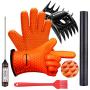 Eastking BBQ Gloves/BBQ Claws/Grill Mat/Meat Thermometer and Silicone Brush Superior Value Premium Set (5pcs Set) - Heat Resistant/Non-Slip/Safe/Cooking/Grilling Silicone Gloves for Indoor & Outdoor