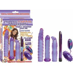 Purple Pleaser Silicone Sex Toy Kit - Vibrator, Bullet & Sleeves for Clitoral, Vaginal, Anal and Prostate or G-spot Stimulator !