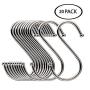MOVEmen Hook Up Stainless Steel Metal S Hooks Kitchen Pot Pan Hanger Clothes Storage Rack 20 Pcs Washing Rack Wallet Handbag Hook Kitchenware Drain Rack Hanger Washroom Mop Holder Coat Rack