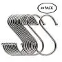 MOVEmen Hook Up Stainless Steel Metal S Hooks Kitchen Pot Pan Hanger Clothes Storage Rack 20 Pcs Washing Rack Wallet Handbag Hook Kitchenware Drain Rack Hanger Washroom Mop Holder Coat Rack