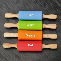FANCYGIRL Silicone Roller with Handle Kitchenware Home Kitchen Non-Stick Rolling Pin Dumpling Making Tool