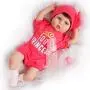 Yesteria Lifelike Reborn Baby Dolls Girl 2 Outfits 22 Inches Silicone Vinyl Newborn Light Pink and Dark Pink