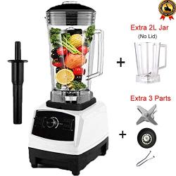 Eu/Us Plug G5200 3Hp 2200W Commercial Blender Mixer Juicer Power Food Processor Smoothie Bar Fruit Electric Blender,White Jar Fullparts,Uk Plug