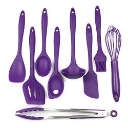 Chef Craft 9 Piece Silicone Kitchen Tool and Utensil Set, Purple