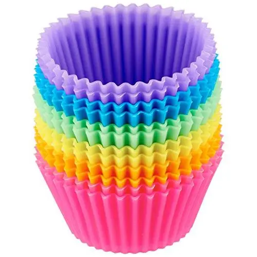 AmazonBasics Reusable Silicone Baking Cups, Muffin and Cupcake, Pack of 12