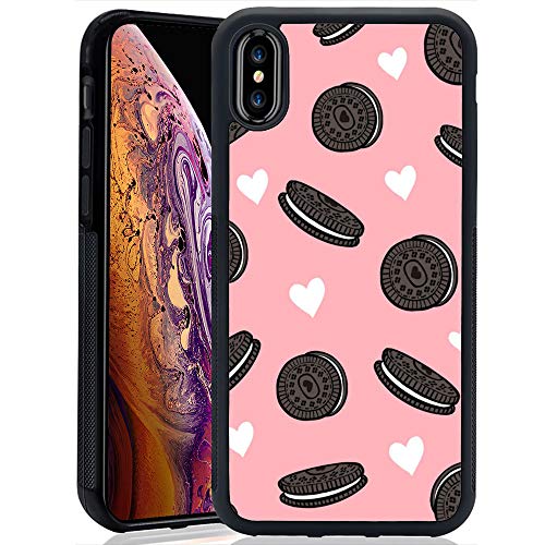 iPhone Xs Max Case,Flexible Soft TPU Cover Shell,Slim Silicone Black Rubber Non-Slip Durable Design Protective Phone Case for iPhone Xs Max -Biscuits