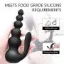 Risunpet Anal Vibrator Prostate Massager for Men,10 Speeds Silicone Rechargeable and Waterproof G-Spots Pull Beads Vaginal Sex Toy Butt Plug for Women, Prostate Spot Stimulator Adult Sex Toy