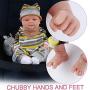 Vollence 14 inch Realistic Reborn Baby Doll,PVC Free,Solid Platinum Liquid Full Body Silicone Real Baby Dolls,Lifelike Soft Handmade Silicone Baby Doll with Clothes -Boy