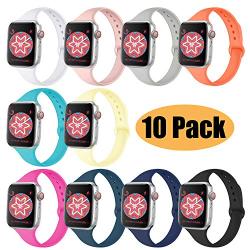 KOLEK Slim Band Compatible with Apple Watch 40mm 38mm 44mm 42mm, Waterproof Durable Silicone Sport Strap for Apple Watch Series 5 4 3 2 1 for Women Men