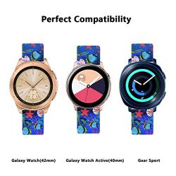 VIGOSS Compatible Galaxy Watch 42mm Bands Women 20mm Width Silicone Strap Replacement Wristband for Samsung Galaxy Watch 42mm SM-R810 Smartwatch (Blue Sea World)