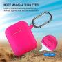 AirPods Case, Silicone Cover with U Shape Carabiner,360°Protective,Dust-Proof,Super Skin Silicone Compatible with Apple AirPods 1st/2nd (Rose Red)