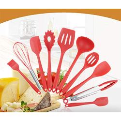 JINPENGRAN 10 Sets of Silicone Kitchenware, Non-Stick Silicone, Environmentally Friendly Cooking Tools,Black