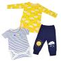 Reborn Baby Doll Outfits Accessories 3 Piece Set for 20"- 22" Newborn Boy Yellow and Dark Blue