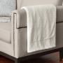 Ravenna Home Classic Micro Mink Trellis Throw Blanket - 50 x 60 Inch, Linen