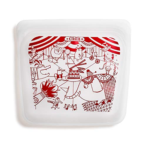 Stasher 100% Silicone Reusable Food Bag, Sandwich, Circus