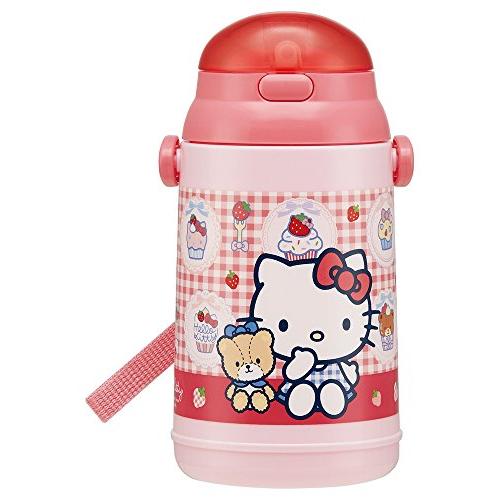 Push open type cold silicon straw bottle 400ml Hello Kitty cupcakes SSH4C