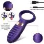 Silicone Vibrating Cock Ring Rechargeable 10-Speed Penis Ring Vibrator Sex Toy for Male or Couples