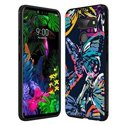 LG G8 ThinQ Case,Flexible Soft TPU Cover Shell,Slim Silicone Black Rubber Non-Slip Durable Design Protective Phone Case for LG G8 ThinQ -Butterfly