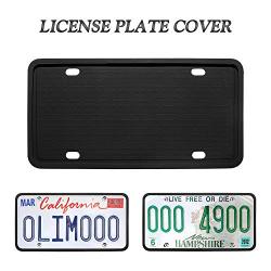 License Plate Frames - Silicone License Plate Frame with Patented Design 5 Drainage Holes, Rain-Proof, Anti-Rust and Anti-Rattle for Car License Plate Frame