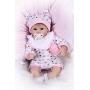 Pinky 42cm 17inch Lovely Realistic Reborn Baby Doll Toddler New Born Cute Soft Silicone Lifelike Baby Girl That Look Real Magnet Pacifier