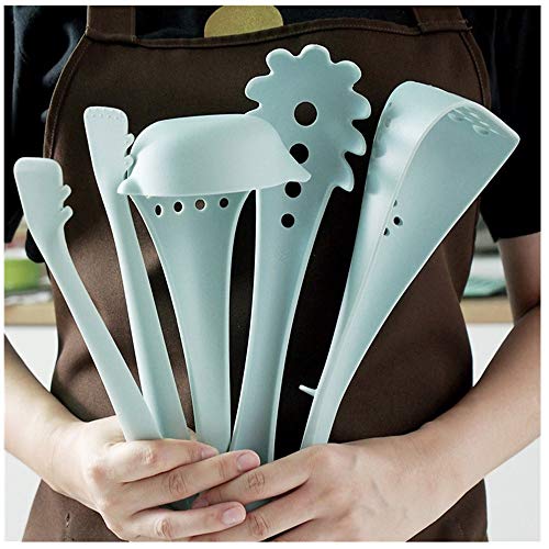 Silicone Cooking Utensils ? Silicone Utensil Set Cooking Utensils Kitchen Silicone Utensil Set ? 4-Piece Silicone Cooking Set ? Heat-Resistant Silicone Kitchenware ? Dishwasher Safe (Blue)