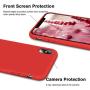 Vooii iPhone Xs Case, iPhone X Case, Soft Liquid Silicone Slim Rubber Full Body Protective iPhone Xs/X Case Cover (with Soft Microfiber Lining) Design for iPhone X iPhone Xs - Red