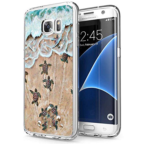 Samsung Galaxy S7 Case, Soft TPU Slim-Fit Flexible Ultra-Thin Clear Case, Full-Body Rugged Bumper Print Baby Turtle Case for Samsung Galaxy S7, Transparent