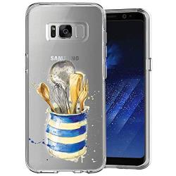 Samsung Galaxy S8 Case, Soft TPU Slim-Fit Flexible Ultra-Thin Clear Case, Full-Body Rugged Bumper Print Kitchenware Case for Samsung Galaxy S8, Transparent