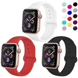 TIMTU Sport Band Compatible with Apple Watch Band 40mm 38mm 42mm 44mm, Soft Silicone Strap Replacement for Apple Watch Series 5 4 3 2 1 for Women/Men