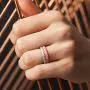 ThunderFit Womens Triangle Diamond Stackable Rings 4 Pack Thin Silicone Wedding Rings - 2.5mm Wide - 2mm Thick