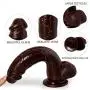 Suction Cup Dildo D1.65" x L8.66" Chocolate Color, High Quality Greenpinecone Realistic and Ultra-Soft Dildos for Women Sex Didlos Hand-Free Anal and Vaginal G-spot Toys for Female, Lesbians, Men