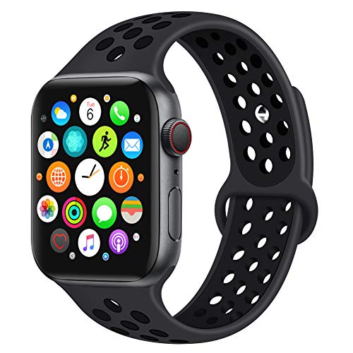 Bravely klimbing Compatible with Apple Watch Band 44mm 42mm 40mm 38mm, Soft Silicone iWatch Bands Replacement Sport Bands for iWatch Series 5 4 3 2 1 for Men and Women S/M M/L