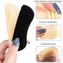 4 Pairs Silicone Heel Grips Heel Cushion Pads Liner Self-Adhesive Shoe Insoles Foot Care Protector, Beige and Black