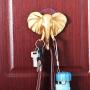 MOVEmen Hooks Cartoon Lovely Elephant Head Self Adhesive Wall Door Hook Hanger Bag Keys Sticky Holder Jewelry Stand Kitchenware Storage Rack Keychain Hook Home Decoration Wallet Handbag Hook (Glod)
