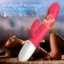 Intelligent Heating G Spot Rabbit Vibrator with Bunny Ears for Clitoris Stimulationm,Waterproof Dildo Vibrator with 8 Powerful Vibrations Dual Motor Clit Stimulator for Women or Couple Fun