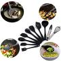 BestDealzToday Cooking Set |Non-Stick Kitchenware Silicone Heat Resistant Kitchen Cooking Utensils Baking Tool Cooking Tool Set (Black)