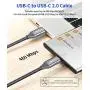 USB C to USB C 60W Fast Charging Cable, JSAUX[2 Pack 6.6ft] USB-C to USB-C Nylon Charger Cord Compatible with Samsung Galaxy Note 10 Plus A80, Google Pixel 2/3/3a/4 XL, iPad pro 2018 and More-Grey